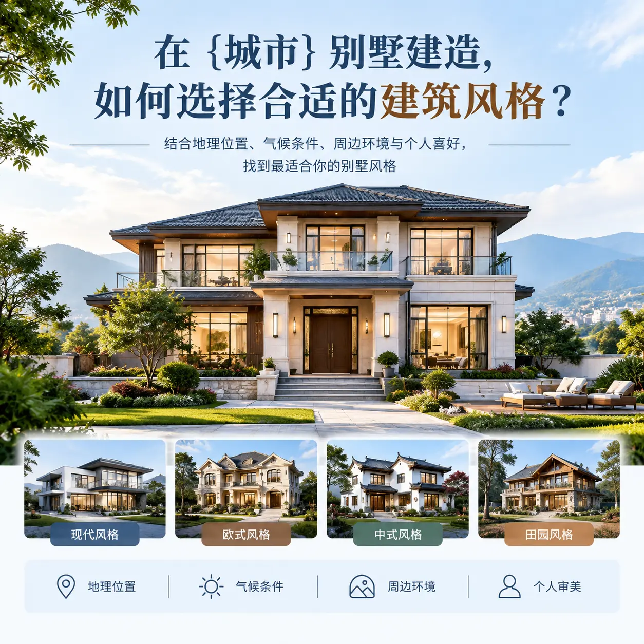 在 贵阳 别墅建造,如何选择合适的建筑风格?